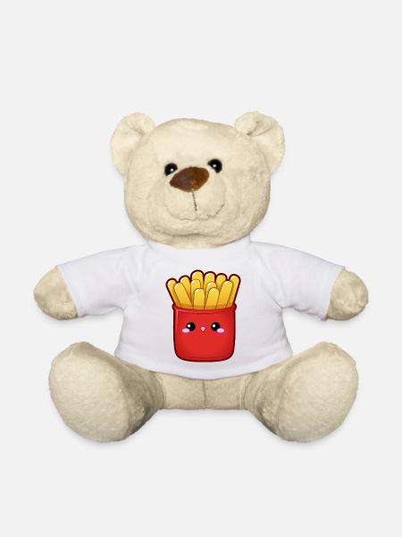 Français frites frites fast-food face frise USA - Nounours - blanc