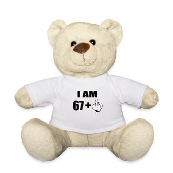 68e anniversaire - Nounours - blanc - Devant