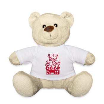 Je peux tout je suis geek - Nounours - blanc - Devant