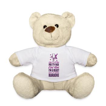Karaoke Singer 80s Retro Don't Let - Teddy Bear - white - Front