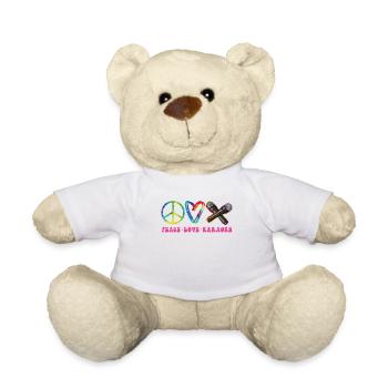 Karaoke Singer Retro Tie Dye Peace - Teddy Bear - white - Front