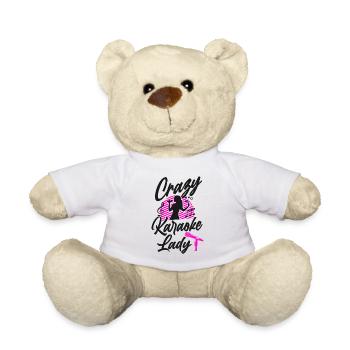 Karaoke Singer Crazy Karaoke Lady - Teddy Bear - white - Front