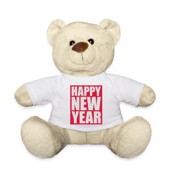 Citation Bonne année - Nounours - blanc - Devant