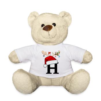 Buchstabe H Weihnachtsmütze - Teddy - Weiß - Vorne