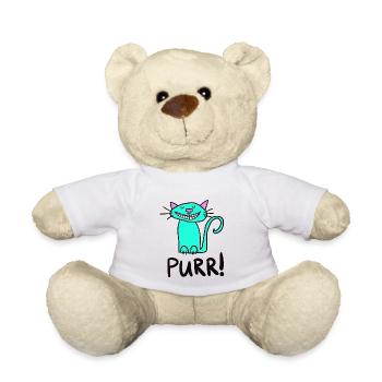 PURR! Lustige Katze - Teddy - Weiß - Vorne