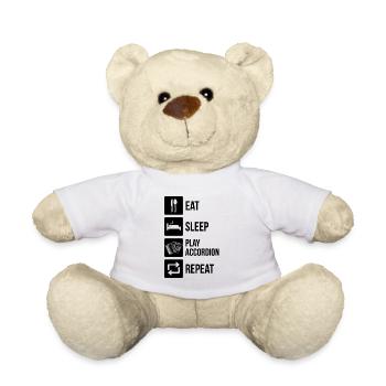 Accordion Styrian Harmonica Accordion - Teddy Bear - white - Front