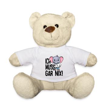 Ich muss gar nix sagt der niedliche Elefant - Teddy - Weiß - Vorne