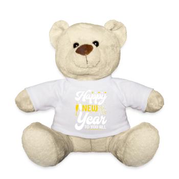 Réveillon du Nouvel An, Paix, Amour, Bonne Année - Nounours - blanc - Devant
