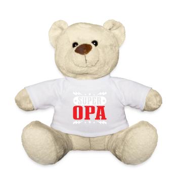 Grand-père, meilleur grand-père Super Opi, petite-nièce - Nounours - blanc - Devant