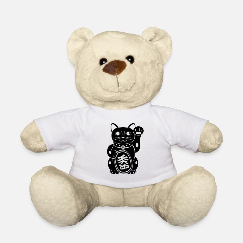 Maneki Neko Japanische Katze - Teddy - Weiß
