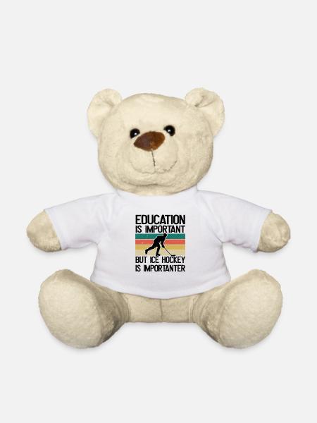 Education is important, but hockey is more important - Teddy Bear - white