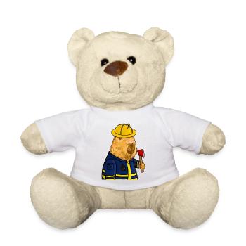 Feuerwehrmann Capybara - Teddy - Weiß - Vorne