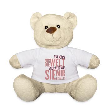Ich mach mir die Welt widewide wie sie mir gefällt - Teddy - Weiß - Vorne