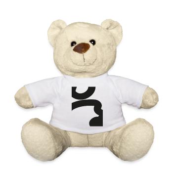 Graphic Pattern Line Design Hieroglyphic Minimalism - Teddy Bear - white - Front