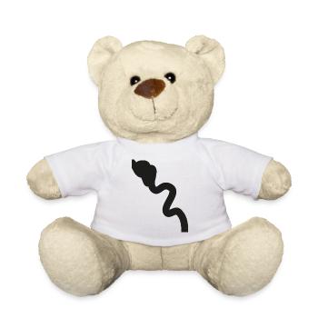 Wurm Linien Schlange Linie Symbol Zeichen Schlicht - Teddy - Weiß - Vorne