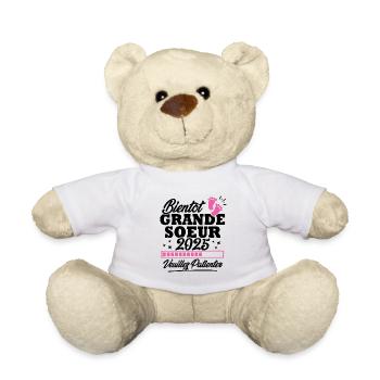 Bientôt grande soeur 2025 - Nounours - blanc - Devant