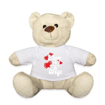 Petite amie, petit ami, homme, partenaire de la Saint-Valentin - Nounours - blanc - Devant