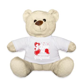 Petite amie, petit ami, homme, partenaire de la Saint-Valentin - Nounours - blanc - Devant