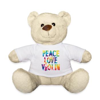 Violon Violoniste Fille Aquarelle - Nounours - blanc - Devant