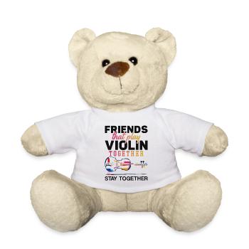 Violin Violinist Besties Buddies - Teddy - Weiß - Vorne
