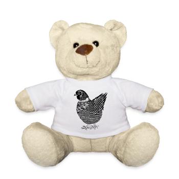 Funny Chicken Line Art Pop Art Minimalist 2 - Teddy Bear - white - Front