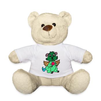 Grüner Drachenfreund mit Flügeln - Teddy - Weiß - Vorne