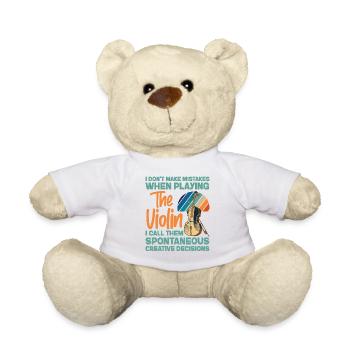 Violoniste de violon que je ne fais pas - Nounours - blanc - Devant