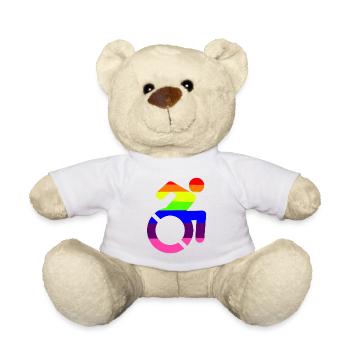 Rollstuhl LGBTQ-Symbol für Männer # - Teddy - Weiß - Vorne