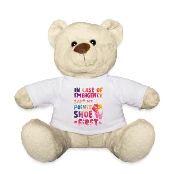Ballet Dancer Dance Girl Ballerina - Teddy Bear - white - Front