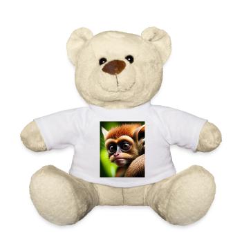 cool funny cute tarsier (Tarsiidae) forest comic - Teddy Bear - white - Front