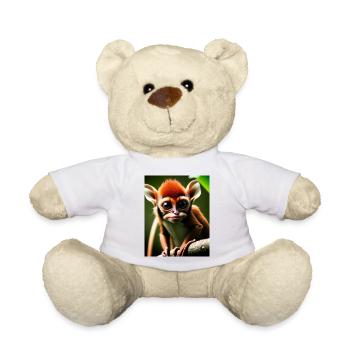 cool funny cute tarsier (Tarsiidae) forest comic - Teddy Bear - white - Front