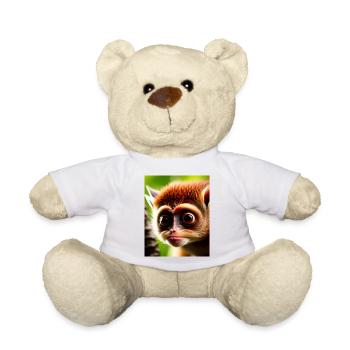 cool funny cute tarsier (Tarsiidae) forest comic - Teddy Bear - white - Front