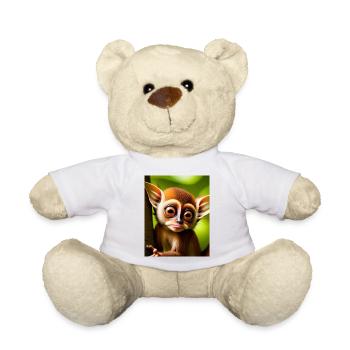 cool funny cute tarsier (Tarsiidae) forest comic - Teddy Bear - white - Front
