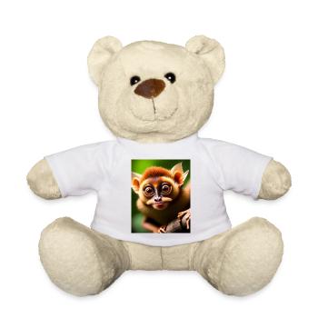 cool funny cute tarsier (Tarsiidae) forest comic - Teddy Bear - white - Front