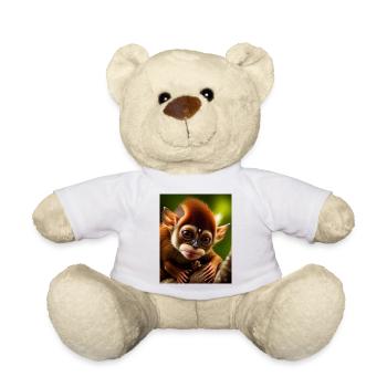 cool funny cute tarsier (Tarsiidae) forest comic - Teddy Bear - white - Front