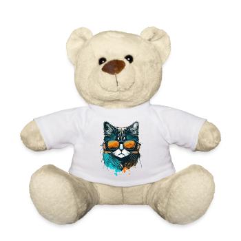Coole Katze - Teddy - Weiß - Vorne