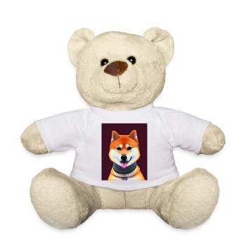 shiba inu portrait mignon - Nounours - blanc - Devant