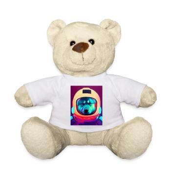 cosmonaut shiba inu portrait - Nounours - blanc - Devant