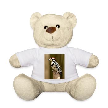 Pic piqué à tête rouge cool dessin comique cool - Nounours - blanc - Devant
