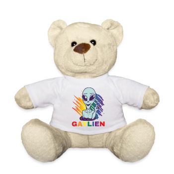 Gender Lesbian, Gay, Trans, Queer Rainbow - Teddy Bear - white - Front
