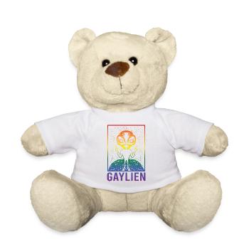Gender Lesbian, Gay, Trans, Queer Rainbow - Teddy Bear - white - Front