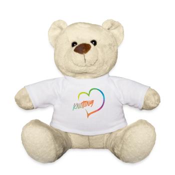 Knitting Knitter Watercolor Heart - Teddy - Weiß - Vorne