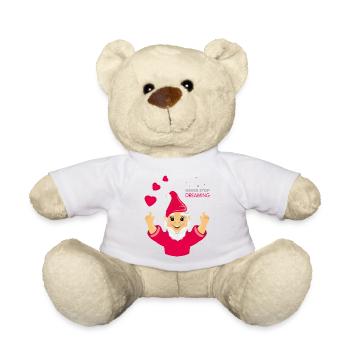 Glücklicher Gnom. Hör nie auf zu träumen - Teddy - Weiß - Vorne