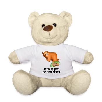 Lustiges Offizielles Schlaffshirt Geschenk Geburts - Teddy - Weiß - Vorne