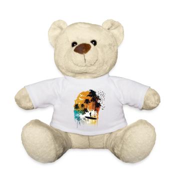 Watercolor Surfer - Teddy Bear - white - Front