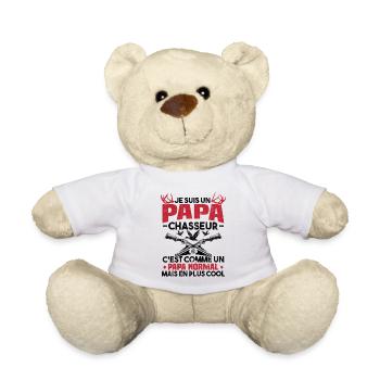 Un papa chasseur c'est comme un papa normal - Nounours - blanc - Devant