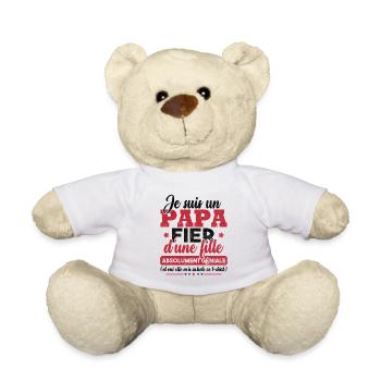 Un papa fier d'une fille absolument géniale - Nounours - blanc - Devant