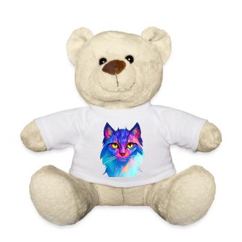 Cat Colorful - Teddy Bear - white - Front