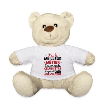 Papa et Agriculteur - Humour papa agriculteur - Nounours - blanc - Devant