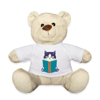 Chat Lecture Chaton Livres Chat Livre Domestique Chat - Nounours - blanc - Devant